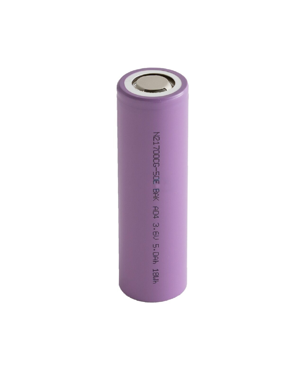 Batería de Litio Cilíndrica 3.6V 5000mAh | Pila Recargable BAK N21700CG-50E - Imagen
